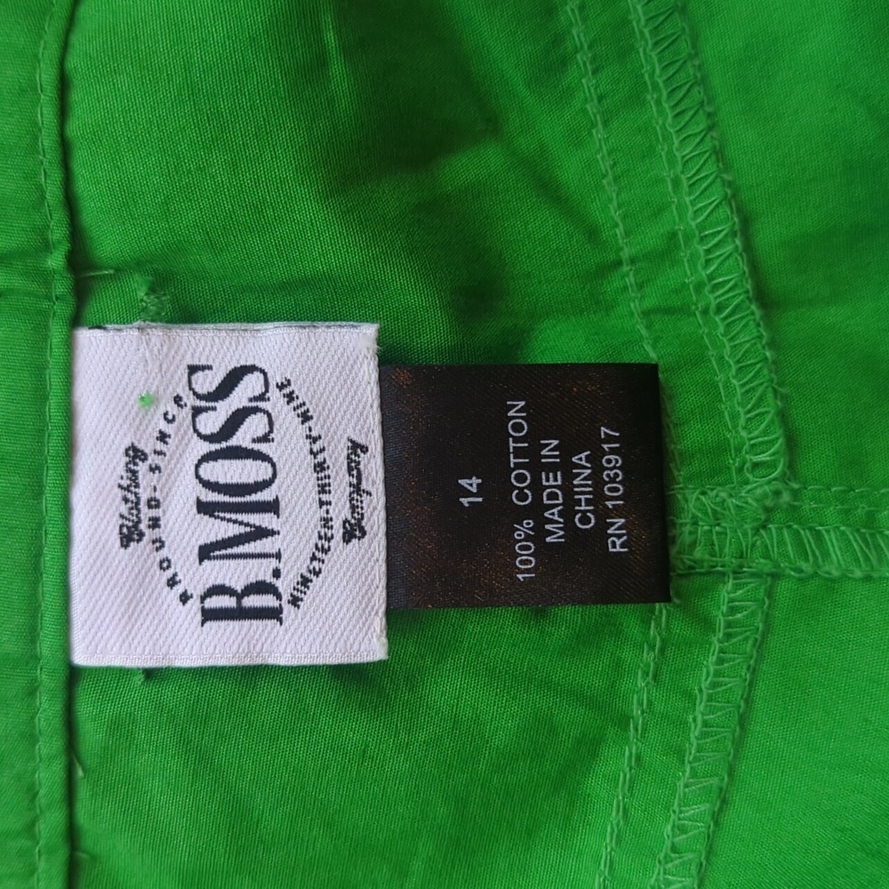 Tailor B. Moss Vibrant Green Women's Cargo Shorts Size 14 - Picture 6 of 6